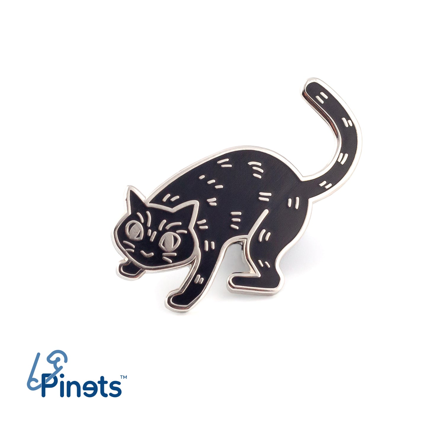 Kot czarny Bonifacy - przypinka dla kociary