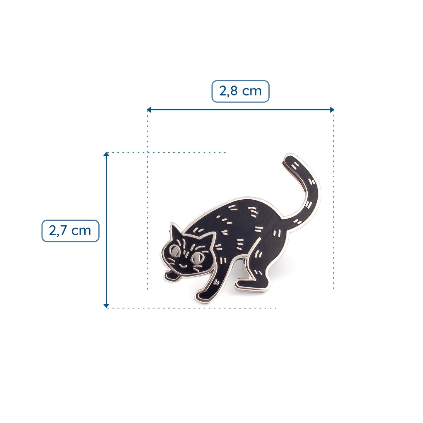 Kot czarny Bonifacy - przypinka dla kociary
