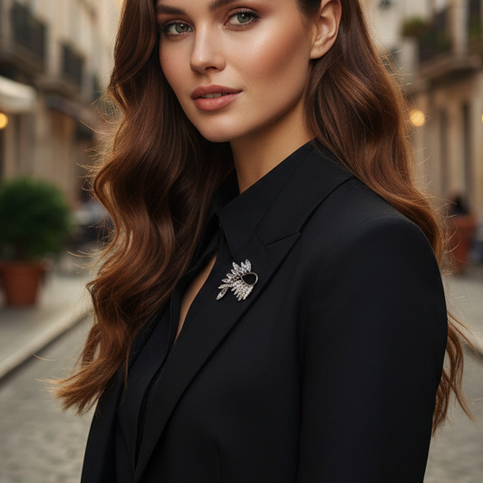 PINETS Niezwykła Broszka gałązka z cyrkoniami