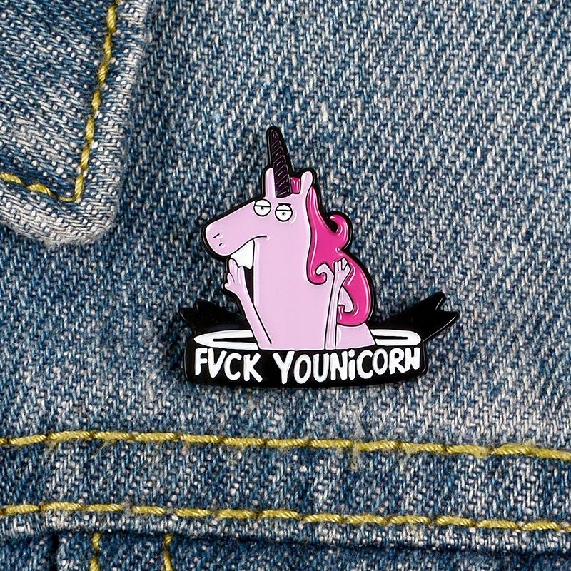 Jednorożec Fuck Younicorn przypinka - Pinets Polska