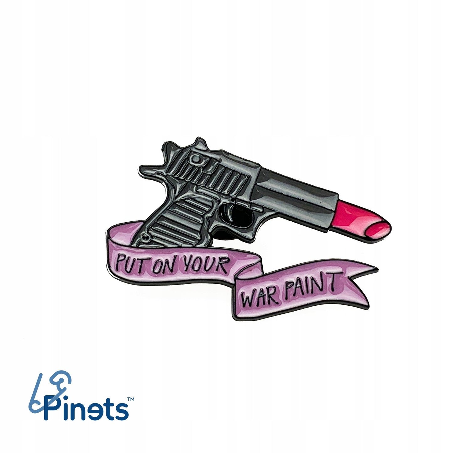 GIRL POWER przypinka szminka pistolet - Pinets Polska
