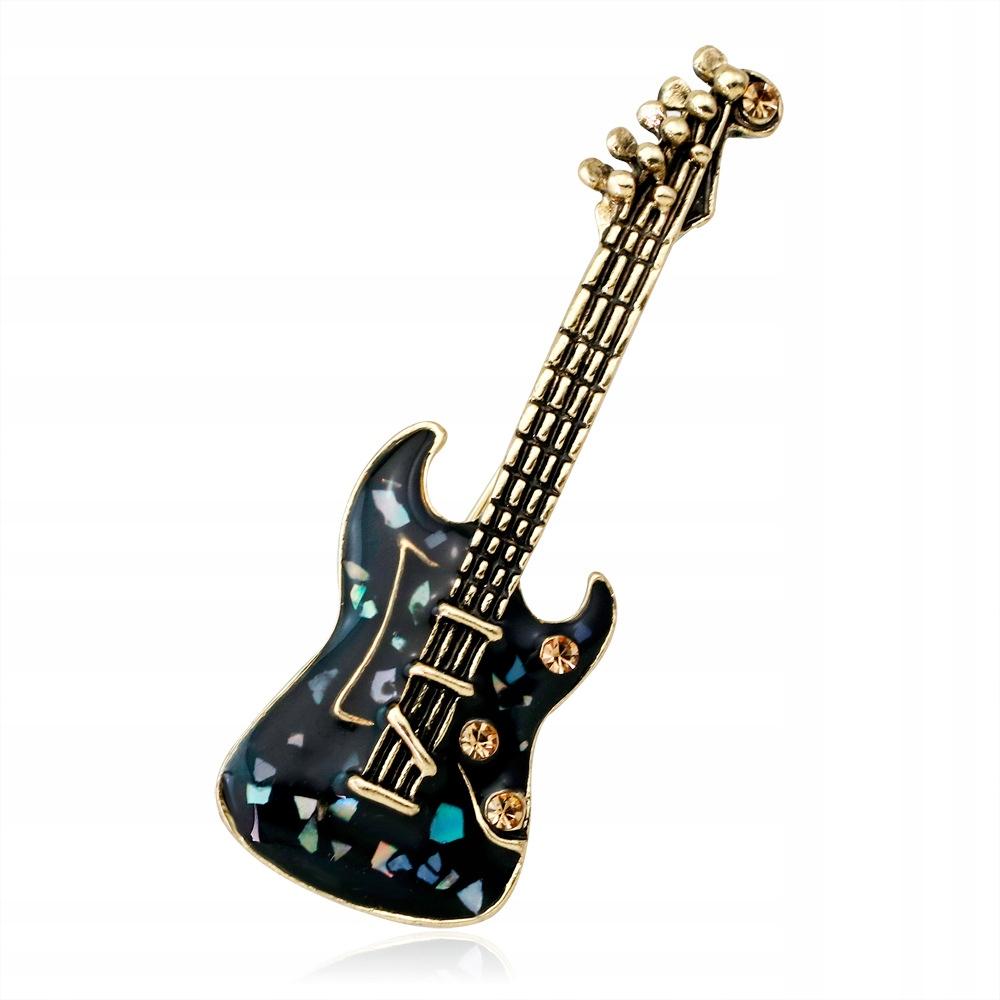 Gitara elektryczna czarna broszka - Pinets Polska