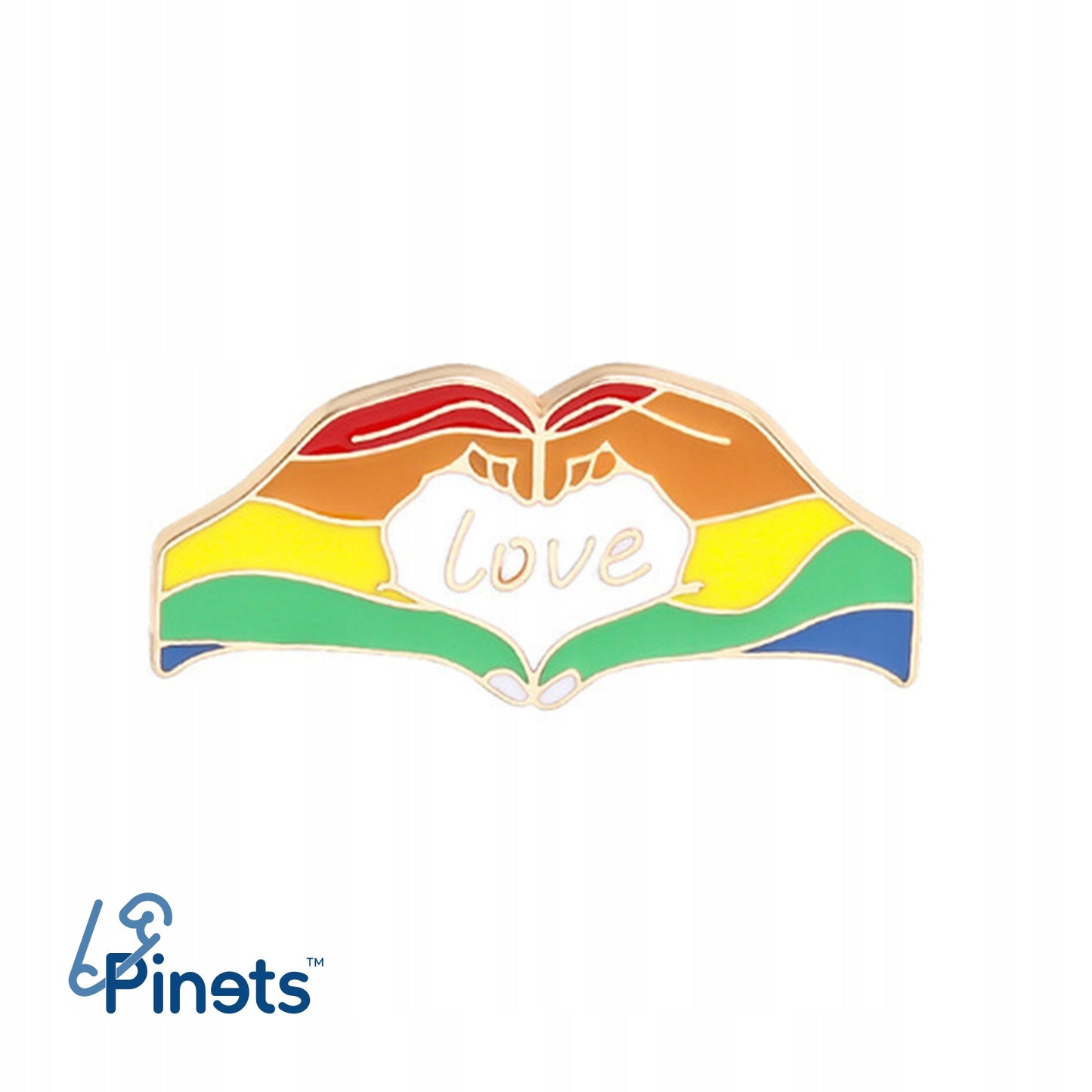 Tęczowe dłonie Love Przypinka
