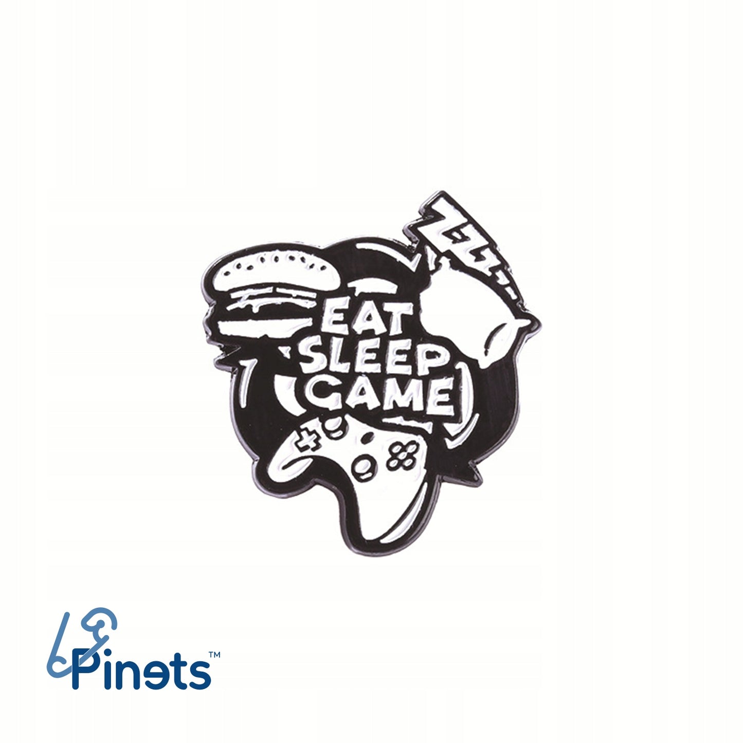 Przypinka gamingowa Eat Sleep Game - prezent dla gracza