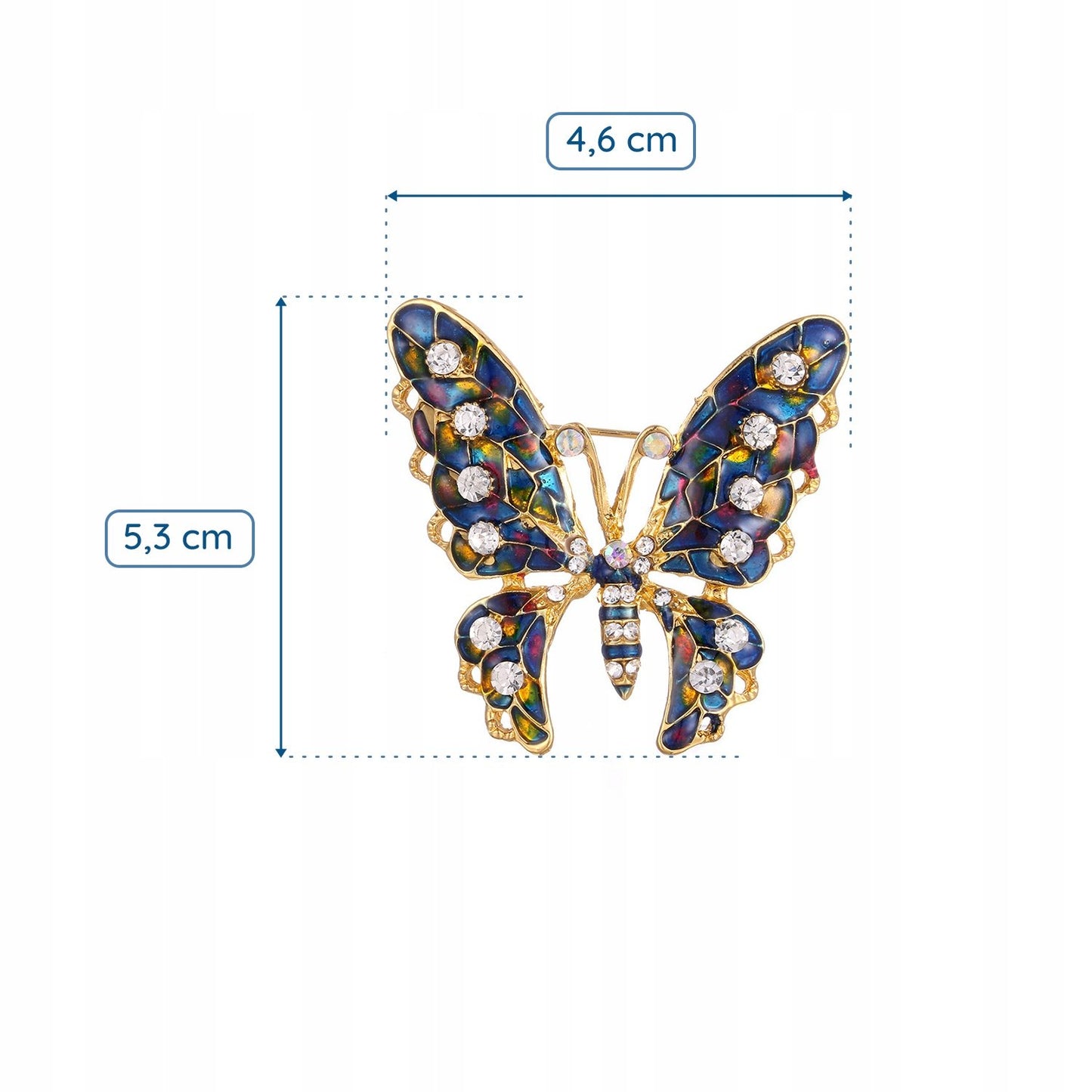Motyl broszka z cyrkoniami - Pinets Polska