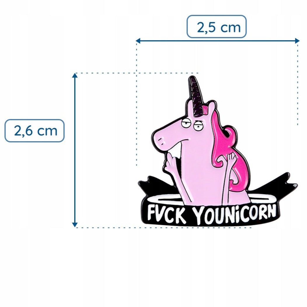 Jednorożec Fuck Younicorn przypinka - Pinets Polska