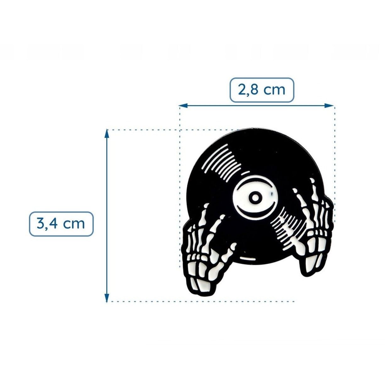 Winyl z kościotrupem Przypinka