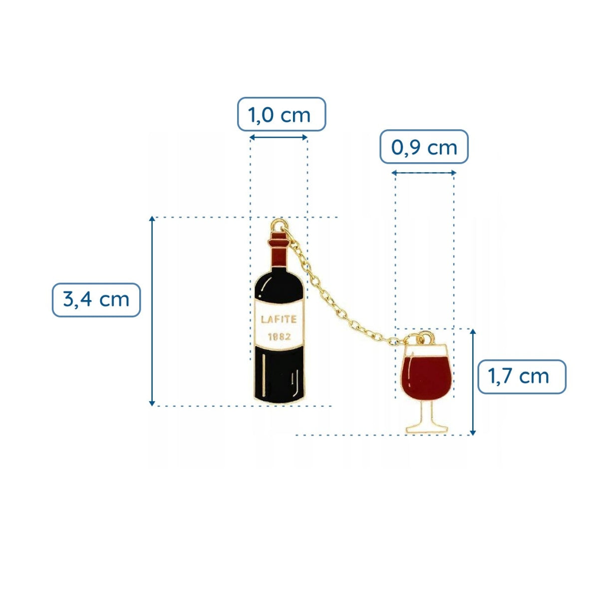 Wino z kieliszkiem przypinka