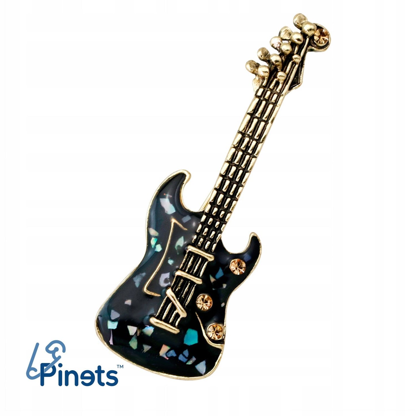 Gitara elektryczna czarna broszka - Pinets Polska