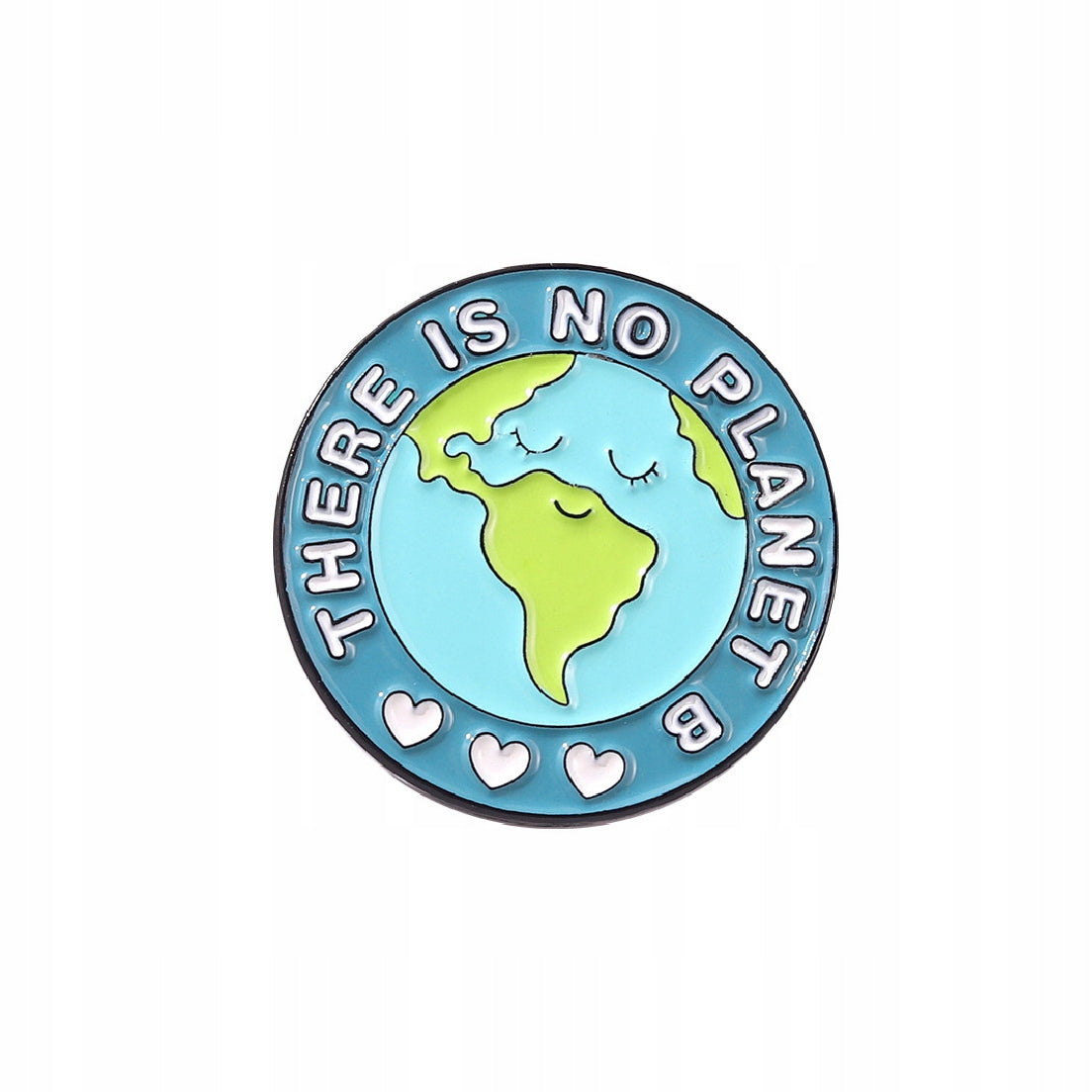 Ekologiczna przypinka ze sloganem "There is no planet B"