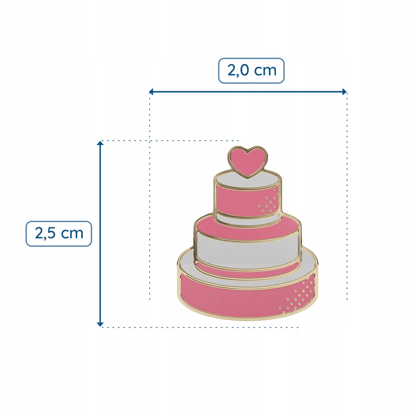 Przypinka ślubna - tort weselny - prezent na ślub