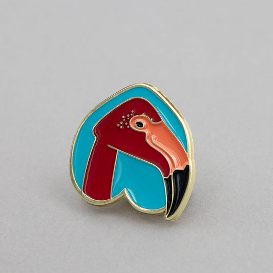 Flamingowa przypinka