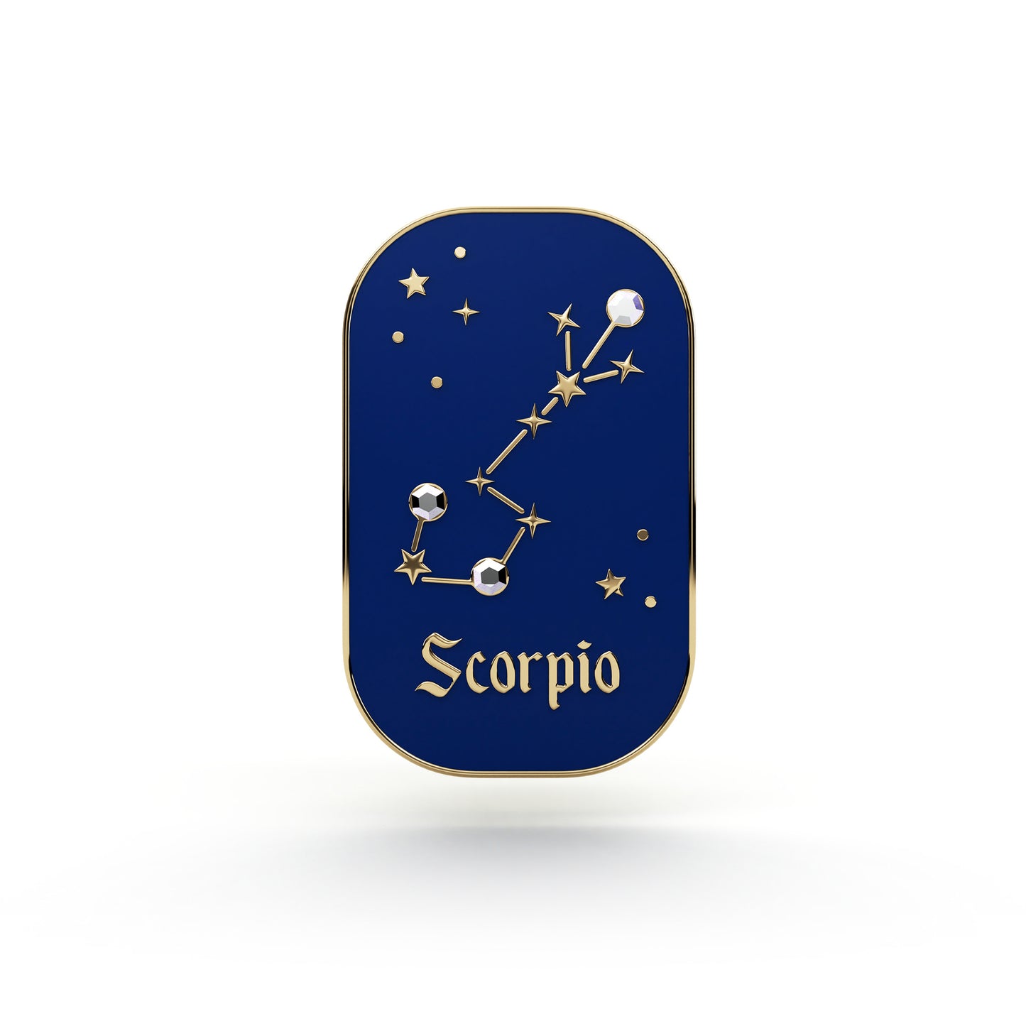 Znak zodiaku Skorpion (Scorpio) - przypinka z cyrkoniami wykończona 14K złotem