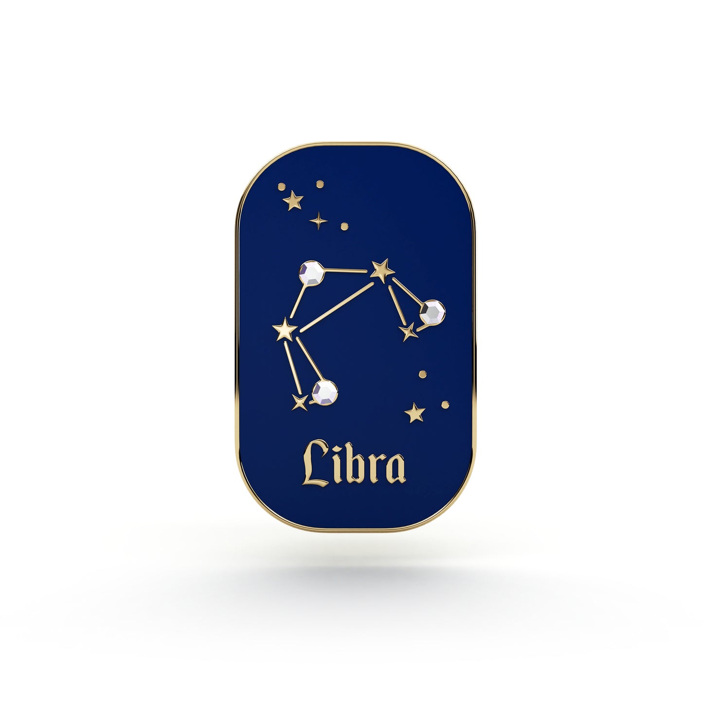 Znak zodiaku Waga (Libra) - przypinka z cyrkoniami wykończona 14K złotem