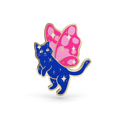 Przypinka pozłacana ButterflyCat Kotyl metalowy Pin
