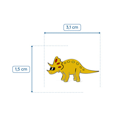 Dinozaur wyluzowany w okularach - przypinka dla dziecka