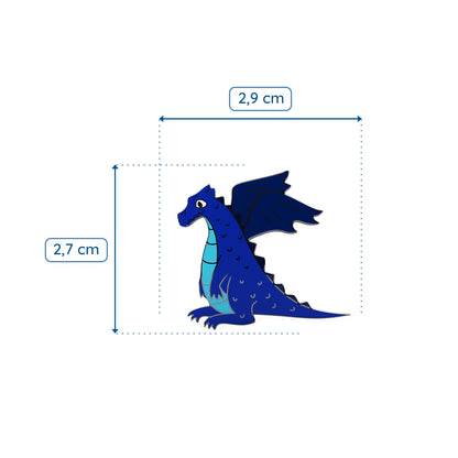Smok niebieski - przypinka dla dziecka