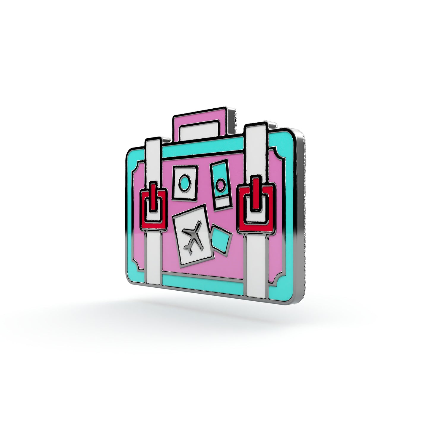 Torba podróżna - przypinka z walizką dla podróżnika