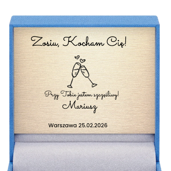 Pudełko z dedykacją na broszę