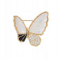 Motylek wypełniony masą perłową - broszka pozłacana 14K