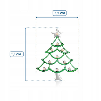 Choinka z cyrkoniami - urocza broszka na święta