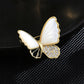 Motylek wypełniony masą perłową - broszka pozłacana 14K