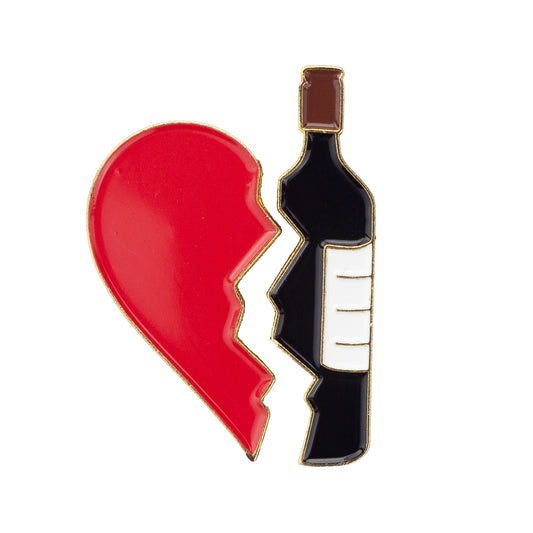 Serce i Wino zestaw dwie przypinki