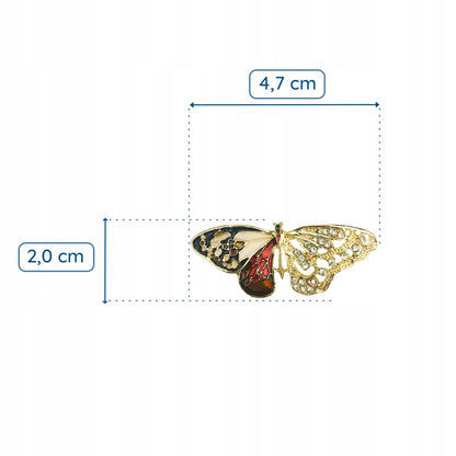 Złoty motyl broszka z cyrkoniami