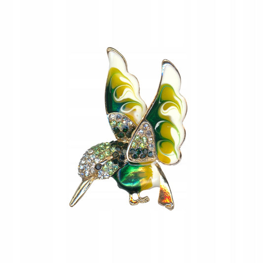 Koliber zielony - broszka z ptaszkiem