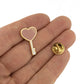 Przypinka ślubna - różowe serce na kluczu - prezent na ślub
