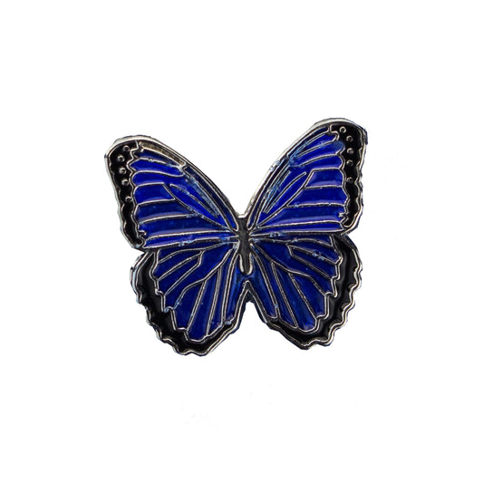 Motylek niebieski przypinka