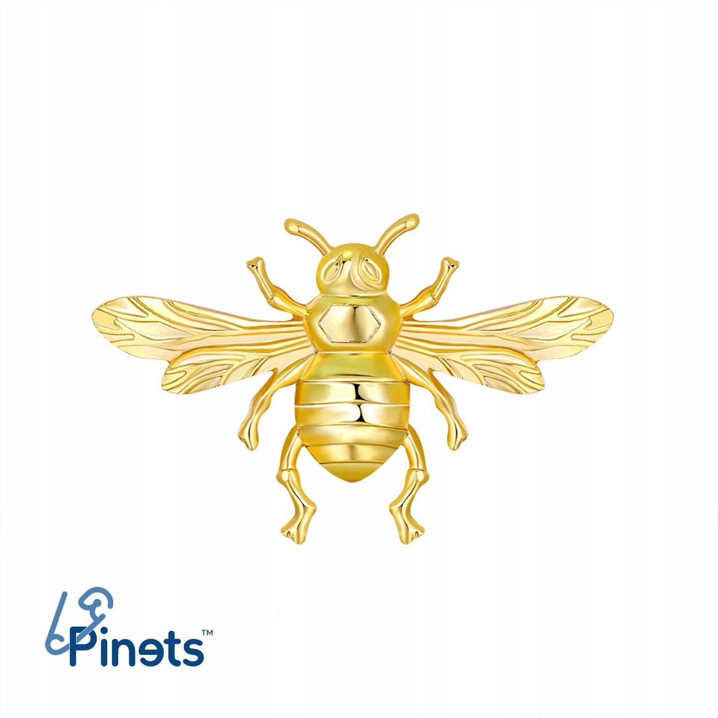 Złota pszczoła - broszka z owadem