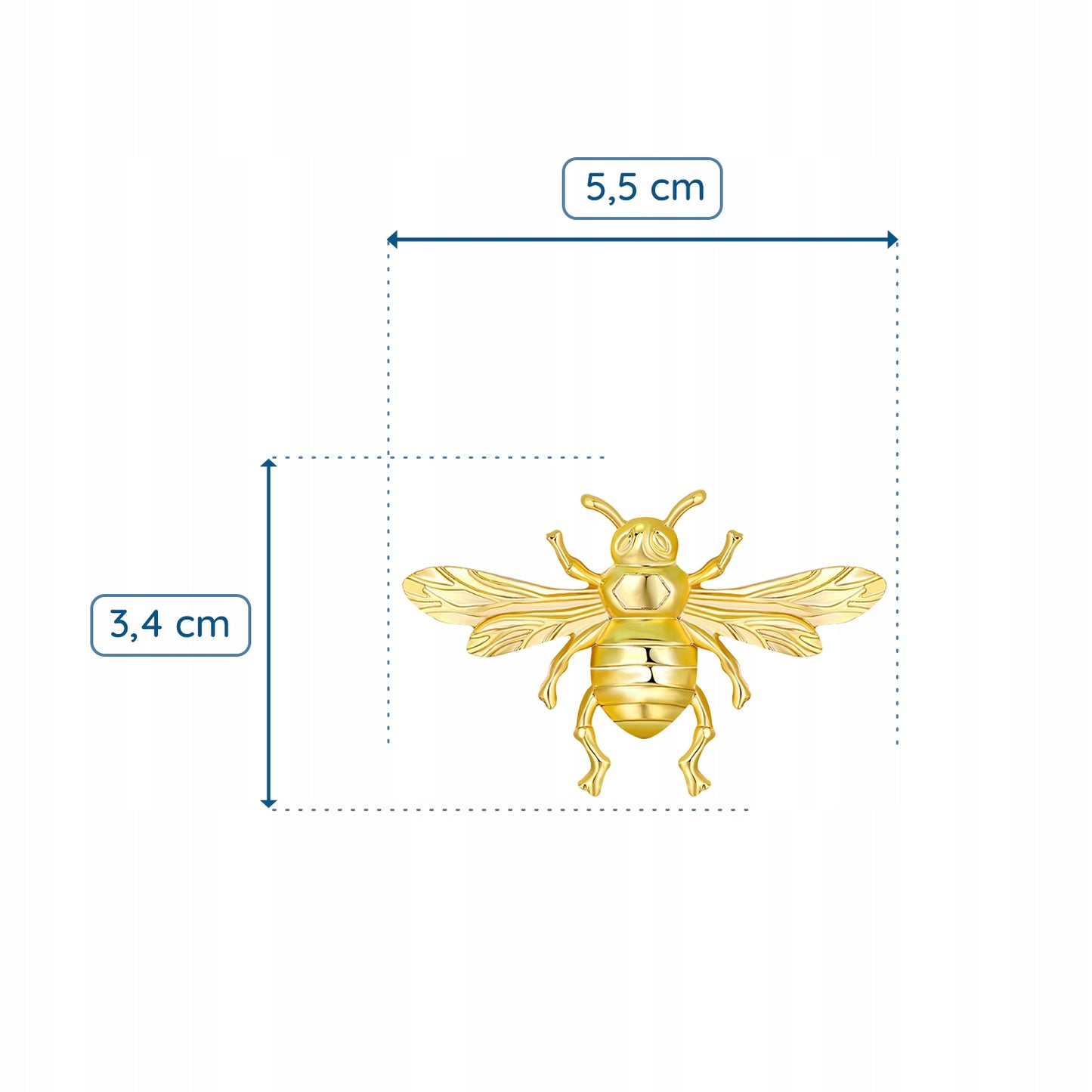 Złota pszczoła - broszka z owadem