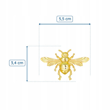 Złota pszczoła - broszka z owadem