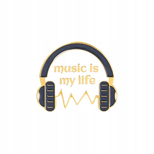 Music Is My Life - przypinka dla miłośnika muzyki