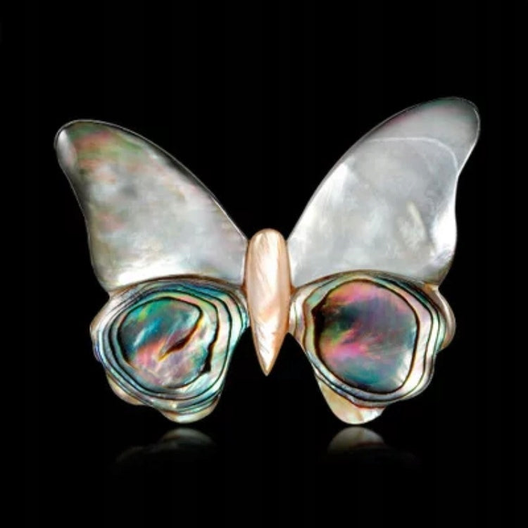 Motyl z masy perłowej broszka