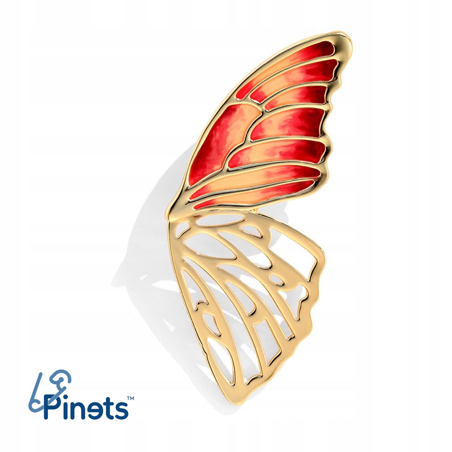 Skrzydło motyla - 24-karatowe złoto broszka