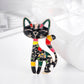 Kot czarny pstrokaty - broszka na prezent dla kociary