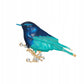 Ptaszek błękitno-niebieski - broszka z cyrkoniami