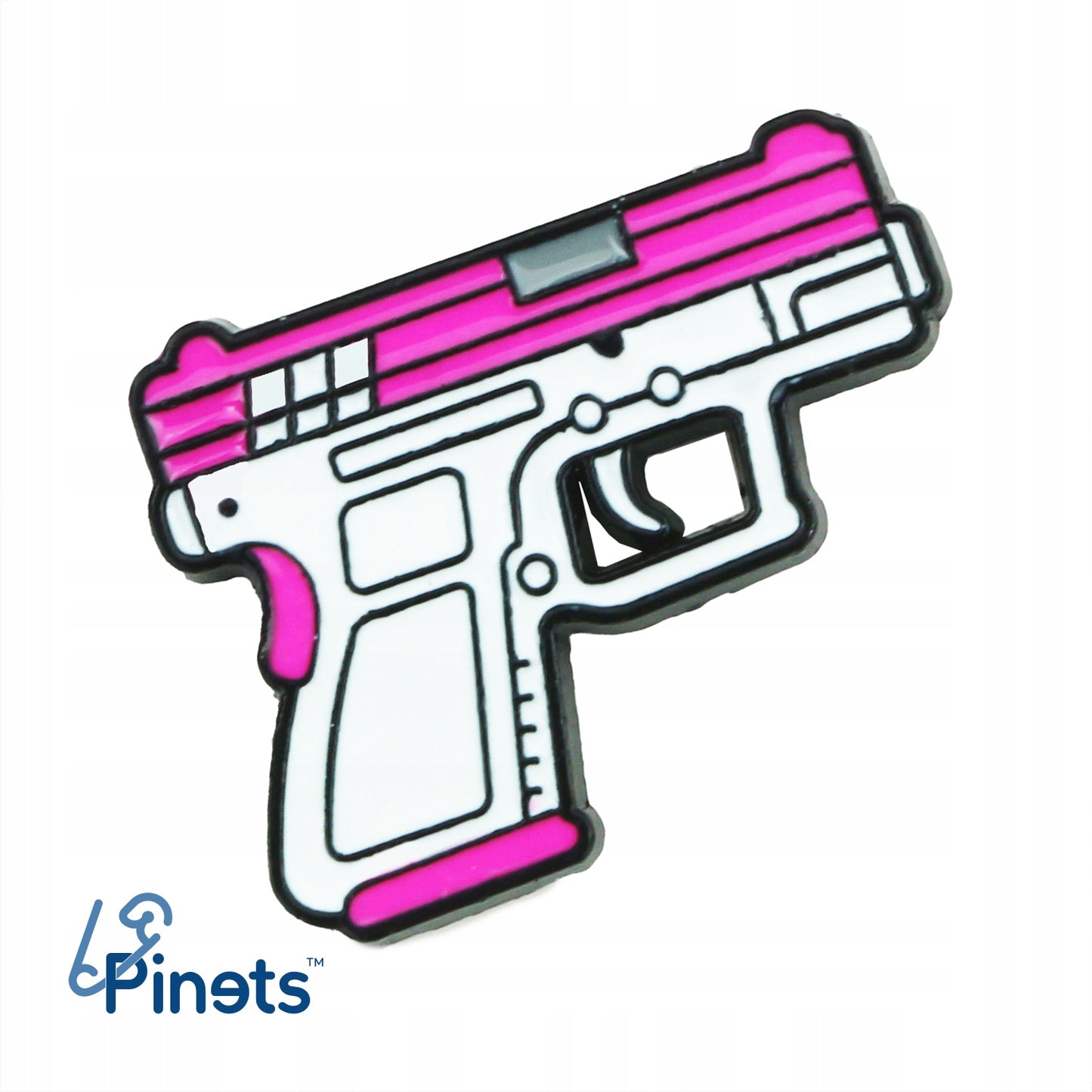 Pistolet różowy przypinka Girl Power