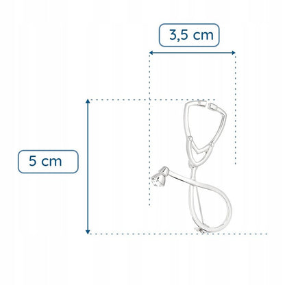 Stetoskop srebrny Broszka - Pinets Polska