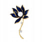 Kwiat lotosu - broszka pozłacana 14k złotem