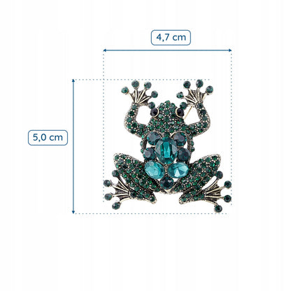 Żaba broszka z cyrkoniami - Pinets Polska