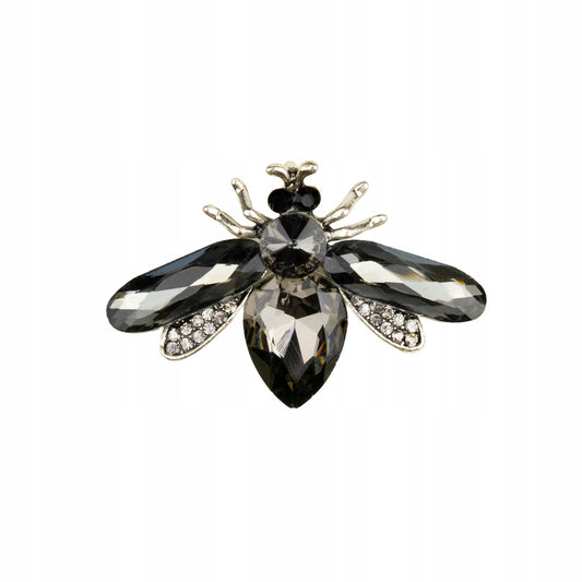 Mucha - broszka z czarnym owadem
