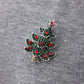 Choinka z cyrkoniami - broszka świąteczna