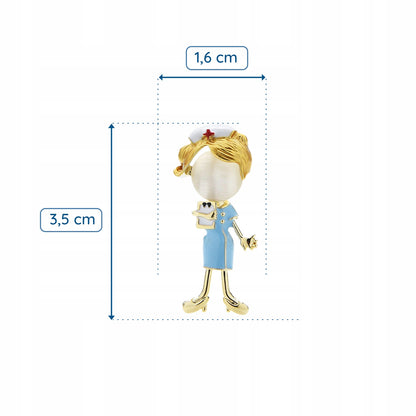 Pielęgniarka w niebieskim stroju - broszka
