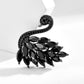 Łabędź czarny - miedziana broszka z cyrkoniami