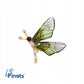 Motylek mały z zielonymi skrzydełkami z żywicy - broszka