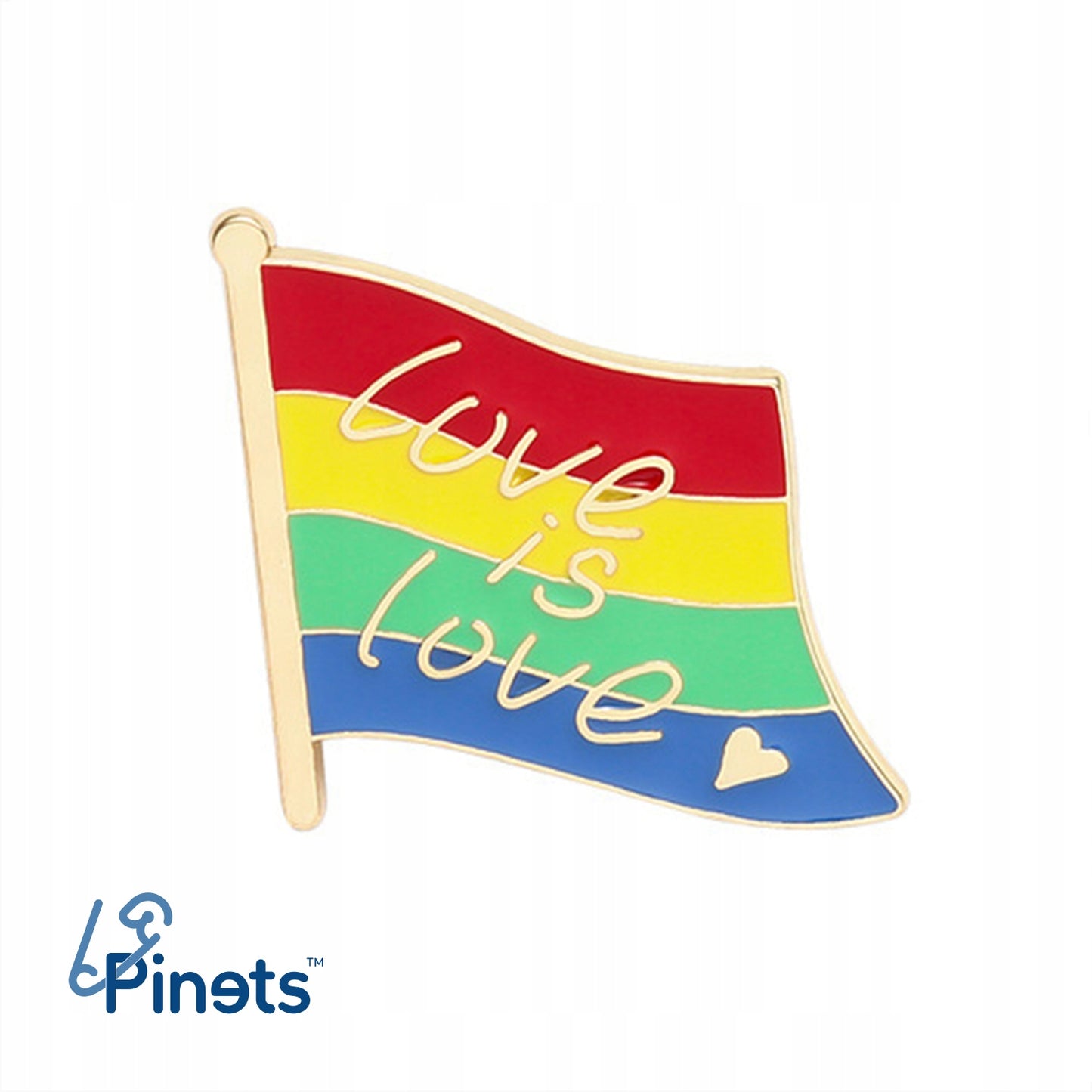 Tęczowa flaga przypinka Love is Love