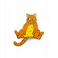 Kot gruby pomarańczowy Spaślak - przypinka dla kociary
